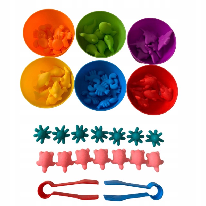 ZESTAW DO NAUKI LICZENIA I KOLORÓW GRA MONTESSORI