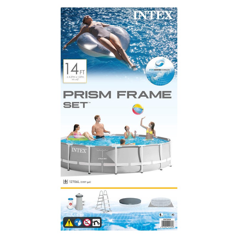 Basen stelażowy Prism Frame 427cmx107cm z pompką 12V 26720GN INTEX