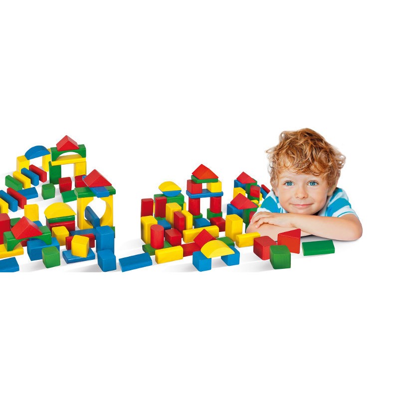 Kolorowe klocki w wiaderku 100 elementów 0171 Eichhorn