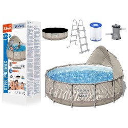 Basen Ogrodowy Stelażowy Z Baldachimem Daszek 396 x 107 cm Bestway 561FY