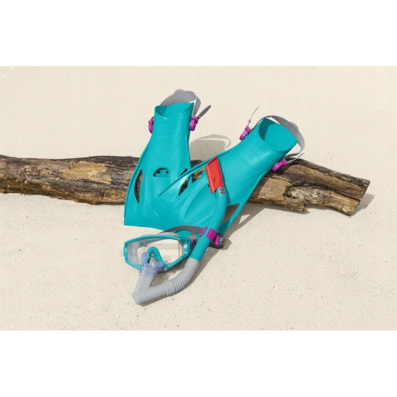 Zestaw Do Nurkowania Maska, Rurka, Płetwy Niebieski Bestway 25020