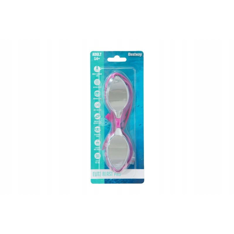 Okulary Do Pływania Lustrzane Różowe Bestway 21066