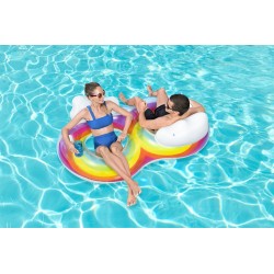 Dmuchane Koło Do Pływania Podwójne 186 x 116 cm Tęczowe Bestway 43648