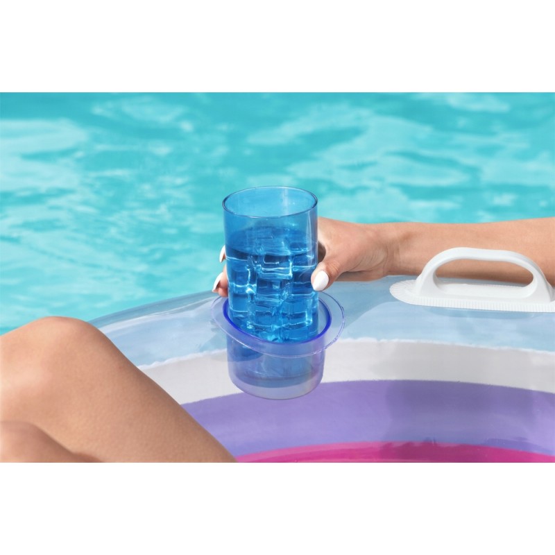 Dmuchane Koło Do Pływania Podwójne 186 x 116 cm Tęczowe Bestway 43648